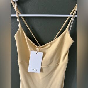 NWT Aritzia Wilfred Yellow Strappy Midi Dress